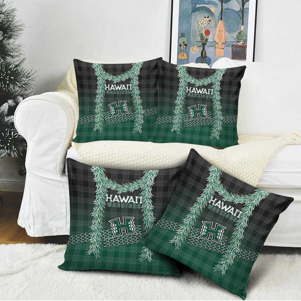 Rainbow Warriors Hawaii Palaka Pillow Cover Maile Lei - Polynesian Pride