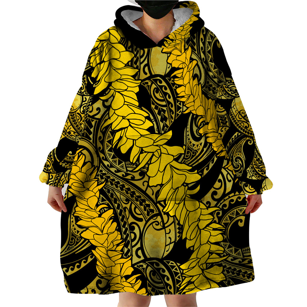 Hawaii Oahu Ilima Lei Wearable Blanket Hoodie LT7 - Polynesian Pride