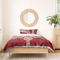 Tonga Independence Day Bedding Set Tongatapu Lion Ngatu Motifs