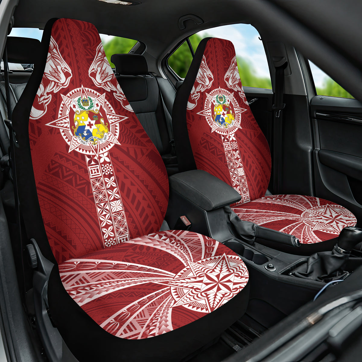 Tonga Independence Day Car Seat Cover Tongatapu Lion Ngatu Motifs