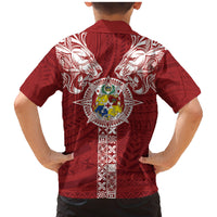 Tonga Independence Day Family Matching Mermaid Dress and Hawaiian Shirt Tongatapu Lion Ngatu Motifs LT7 - Polynesian Pride