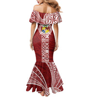 Tonga Independence Day Family Matching Mermaid Dress and Hawaiian Shirt Tongatapu Lion Ngatu Motifs LT7 - Polynesian Pride