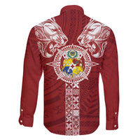 Tonga Independence Day Family Matching Summer Maxi Dress and Hawaiian Shirt Tongatapu Lion Ngatu Motifs LT7 - Polynesian Pride
