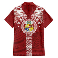 Tonga Independence Day Family Matching Tank Maxi Dress and Hawaiian Shirt Tongatapu Lion Ngatu Motifs