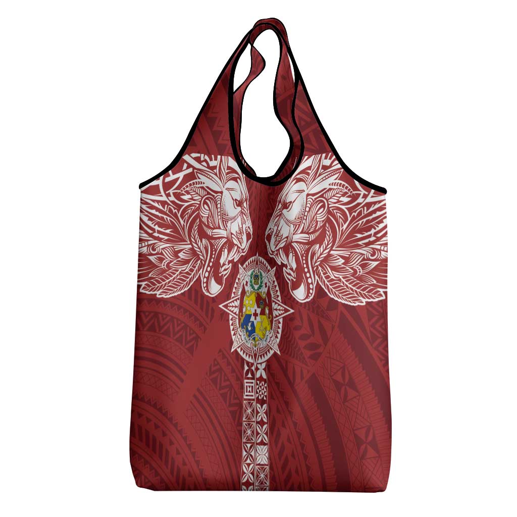 Tonga Independence Day Grocery Bag Tongatapu Lion Ngatu Motifs