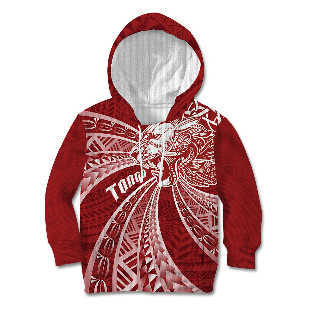 Tonga Independence Day Kid Hoodie Tongatapu Lion Ngatu Motifs