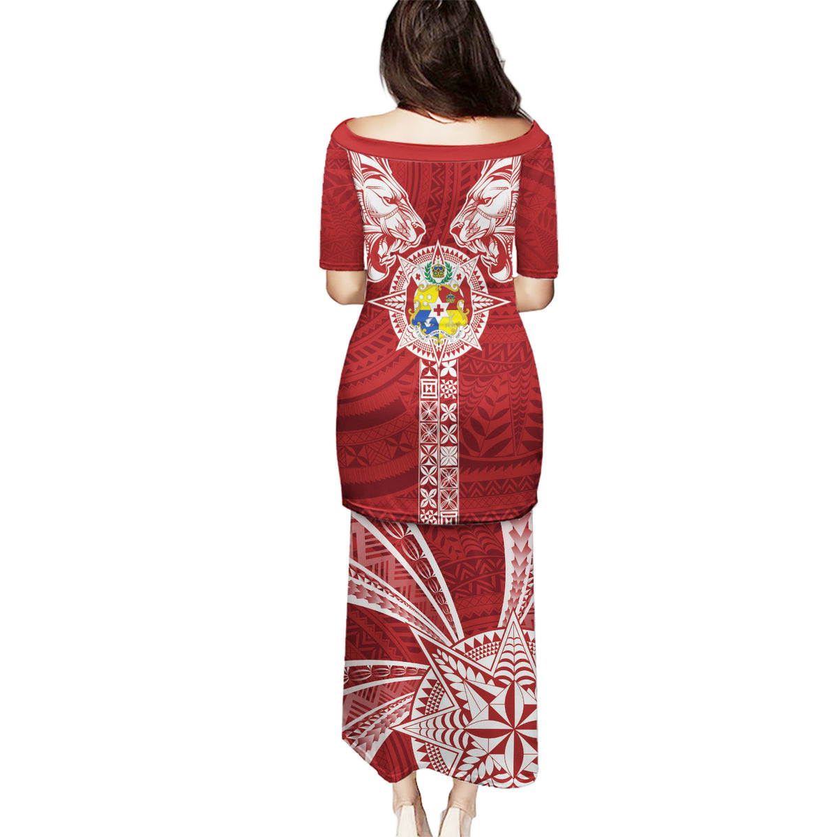 Tonga Independence Day Puletasi Tongatapu Lion Ngatu Motifs