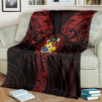 Tonga Independence Day Blanket Tongatapu Lion Ngatu Motifs Black Ver.
