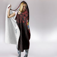 Tonga Independence Day Hooded Blanket Tongatapu Lion Ngatu Motifs Black Ver.