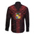 Tonga Independence Day Long Sleeve Button Shirt Tongatapu Lion Ngatu Motifs Black Ver.