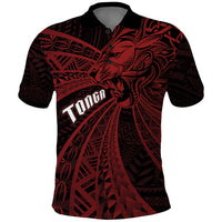 Tonga Independence Day Polo Shirt Tongatapu Lion Ngatu Motifs Black Ver.