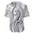 Polynesia Plumeria Lei Baseball Jersey White Curves Motif