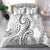 Polynesia Plumeria Lei Bedding Set White Curves Motif