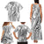 Polynesia Plumeria Lei Family Matching Tank Maxi Dress and Hawaiian Shirt White Curves Motif