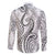Polynesia Plumeria Lei Family Matching Tank Maxi Dress and Hawaiian Shirt White Curves Motif