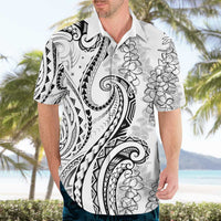 Polynesia Plumeria Lei Hawaiian Shirt White Curves Motif