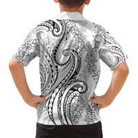 Polynesia Plumeria Lei Hawaiian Shirt White Curves Motif