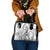 Polynesia Plumeria Lei Shoulder Handbag White Curves Motif