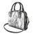 Polynesia Plumeria Lei Shoulder Handbag White Curves Motif