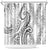 Polynesia Plumeria Lei Shower Curtain White Curves Motif