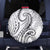Polynesia Plumeria Lei Spare Tire Cover White Curves Motif