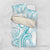 Polynesia Plumeria Lei Bedding Set White Turquoise Curves Motif