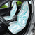 Polynesia Plumeria Lei Car Seat Cover White Turquoise Curves Motif