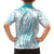 Polynesia Plumeria Lei Family Matching Short Sleeve Bodycon Dress and Hawaiian Shirt White Turquoise Curves Motif