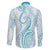Polynesia Plumeria Lei Family Matching Short Sleeve Bodycon Dress and Hawaiian Shirt White Turquoise Curves Motif