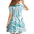 Polynesia Plumeria Lei Family Matching Tank Maxi Dress and Hawaiian Shirt White Turquoise Curves Motif