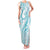 Polynesia Plumeria Lei Family Matching Tank Maxi Dress and Hawaiian Shirt White Turquoise Curves Motif
