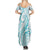 Polynesia Plumeria Lei Summer Maxi Dress White Turquoise Curves Motif