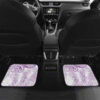 Polynesia Plumeria Lei Car Mats White Violet Curves Motif