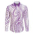 Polynesia Plumeria Lei Family Matching Short Sleeve Bodycon Dress and Hawaiian Shirt White Violet Curves Motif
