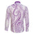 Polynesia Plumeria Lei Family Matching Short Sleeve Bodycon Dress and Hawaiian Shirt White Violet Curves Motif