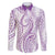 Polynesia Plumeria Lei Family Matching Tank Maxi Dress and Hawaiian Shirt White Violet Curves Motif