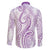 Polynesia Plumeria Lei Family Matching Tank Maxi Dress and Hawaiian Shirt White Violet Curves Motif