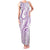 Polynesia Plumeria Lei Family Matching Tank Maxi Dress and Hawaiian Shirt White Violet Curves Motif