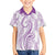 Polynesia Plumeria Lei Family Matching Tank Maxi Dress and Hawaiian Shirt White Violet Curves Motif
