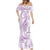 Polynesia Plumeria Lei Mermaid Dress White Violet Curves Motif