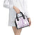 Polynesia Plumeria Lei Shoulder Handbag White Violet Curves Motif