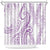 Polynesia Plumeria Lei Shower Curtain White Violet Curves Motif