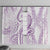 Polynesia Plumeria Lei Window Curtain White Violet Curves Motif