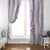 Polynesia Plumeria Lei Window Curtain White Violet Curves Motif