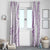 Polynesia Plumeria Lei Window Curtain White Violet Curves Motif