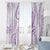 Polynesia Plumeria Lei Window Curtain White Violet Curves Motif