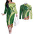 Fiji Ballantine Memorial High School Personalised Couples Matching Off The Shoulder Long Sleeve Dress and Long Sleeve Button Shirt Masi Tapa Mix Plumeria