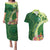 Fiji Ballantine Memorial High School Personalised Couples Matching Puletasi and Hawaiian Shirt Masi Tapa Mix Plumeria