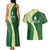 Fiji Ballantine Memorial High School Personalised Couples Matching Tank Maxi Dress and Hawaiian Shirt Masi Tapa Mix Plumeria
