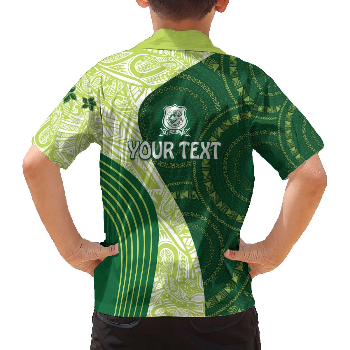 Fiji Ballantine Memorial High School Personalised Family Matching Puletasi and Hawaiian Shirt Masi Tapa Mix Plumeria LT7 - Polynesian Pride